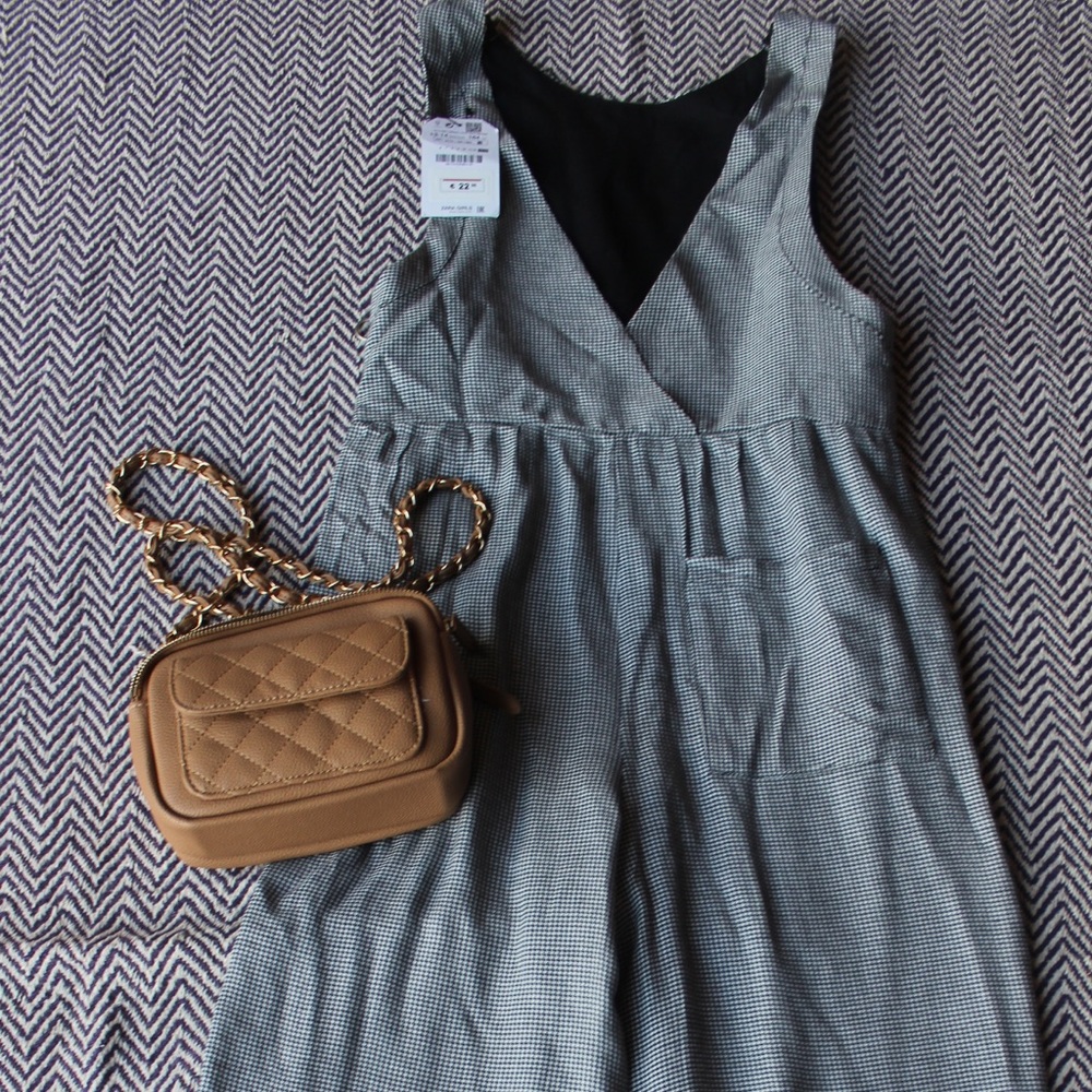 NWT Zara Houndstooth Culotte Jumpsuit